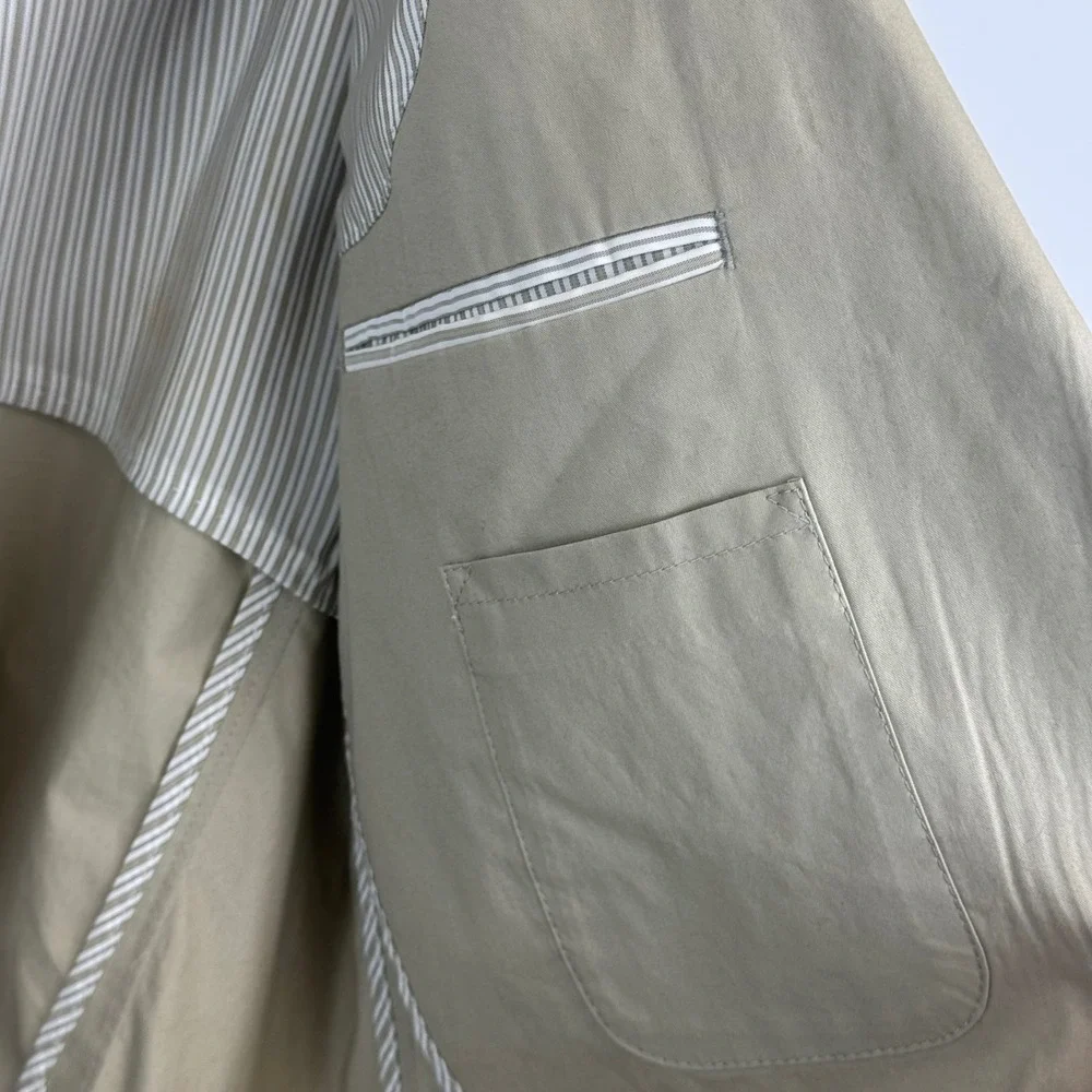 Flynt Bourne Mens 42R Blazer Tan Khaki 100%‎ Cotton 2 Button Sport Coat Jacket